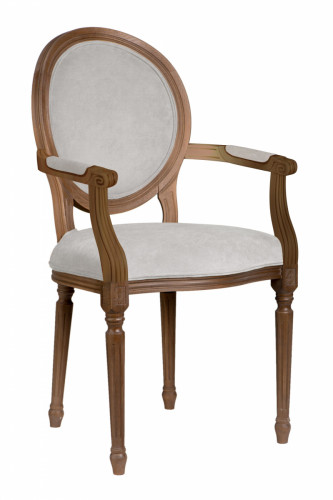 кресло с овальной спинкой "медальон"светлый лён; светлый дуб в Подольске