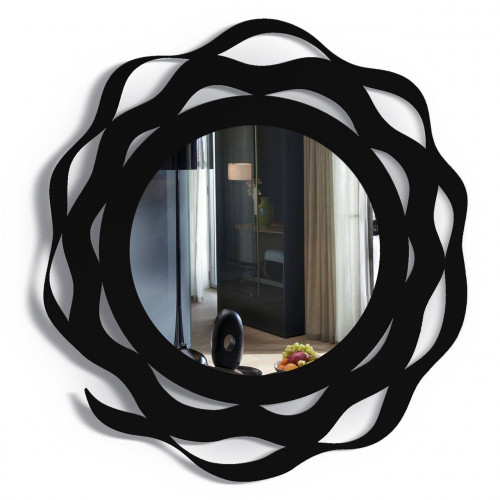 зеркало круглое черное в волнистой раме splash в Подольске
