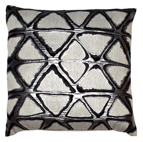 подушка квадратная серая с узором, жаккард 45х45 см в Подольске