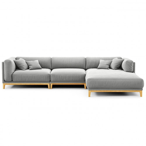 диван case угловой серый на светлых ножках в Подольске