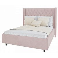 кровать подростковая из велюра 140х200 пыльная роза wing-2 в Подольске