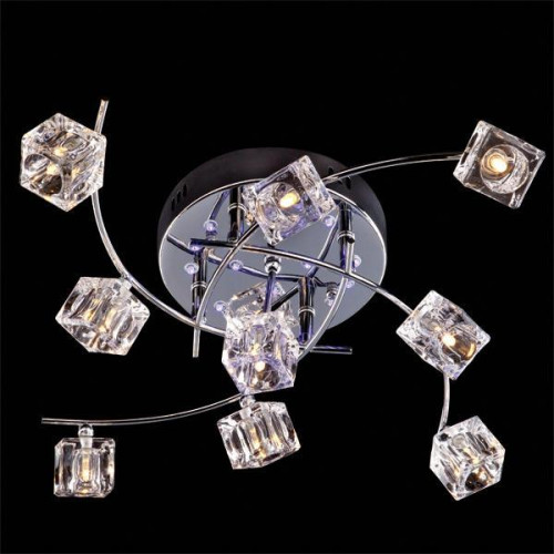 потолочная люстра eurosvet 4976/9 хром/синий+красный+фиолетовый в Подольске