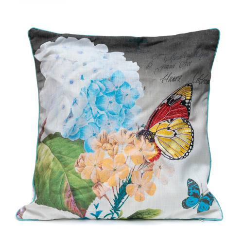 декоративная подушка голубая гортензия botanical style в Подольске