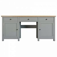 большой рабочий стол jules verne 3 ящика и 2 дверки в сером цвете в Подольске