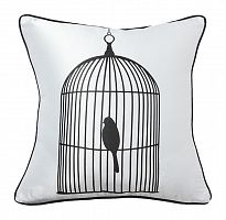 подушка с птичкой в клетке birdie in a cage white в Подольске