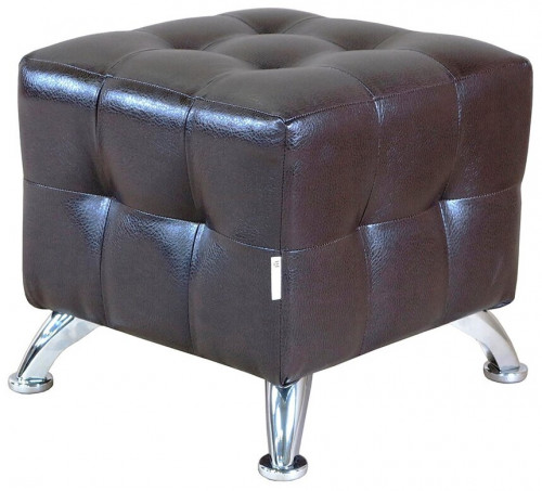 пуф шарм-дизайн квадро мини хром экокожа коричневый в Подольске