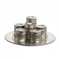 набор подсвечников серебряный на подносе на 6 свечей низкий marrakech от eichholtz, 34 см в Подольске