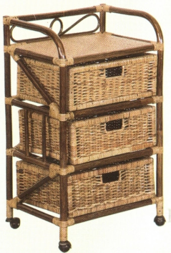 комод с плетёными ящиками tower (темный) в Подольске