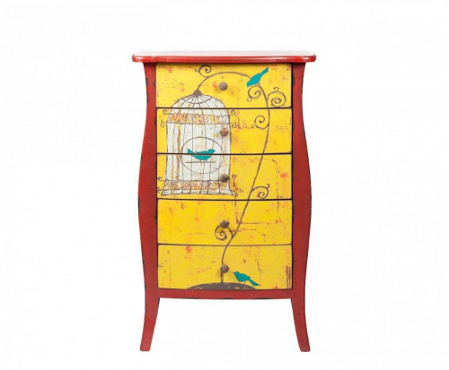 комод с 5 ящиками birdcage жёлтый в Подольске