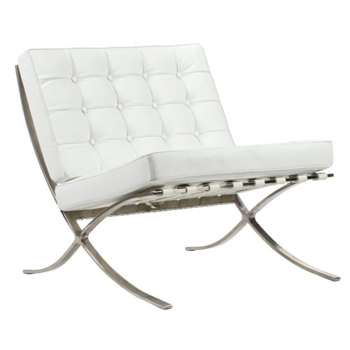 детское кресло barcelona chair кожа белое в Подольске