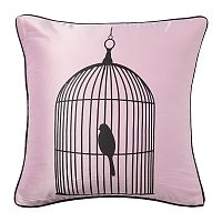 подушка с птичкой в клетке birdie in a cage pink в Подольске