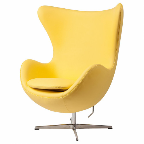кресло egg chair кожа желтое в Подольске