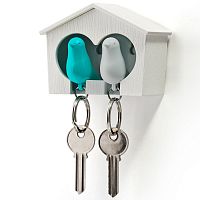держатель+брелок для ключей двойной sparrow белый-голубой в Подольске