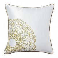 подушка с золотыми цветами flower weaving white в Подольске