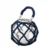 подсвечник-фонарь синий в оплетке lauderdale s от eichholtz, 40 см в Подольске