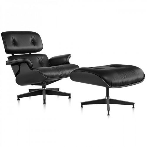 кресло eames style lounge chair черное в Подольске