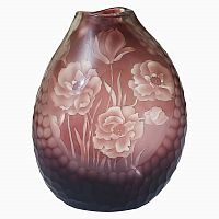 ваза стеклянная bordo (бело-бордовая) в Подольске