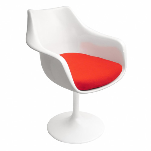 кресло tulip armchair бело-красное шерсть в Подольске