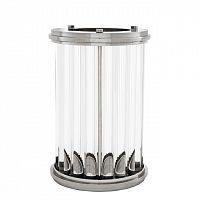 подсвечник стеклянный рельефный с серебряным ободком ruhlmann l от eichholtz, 40 см в Подольске