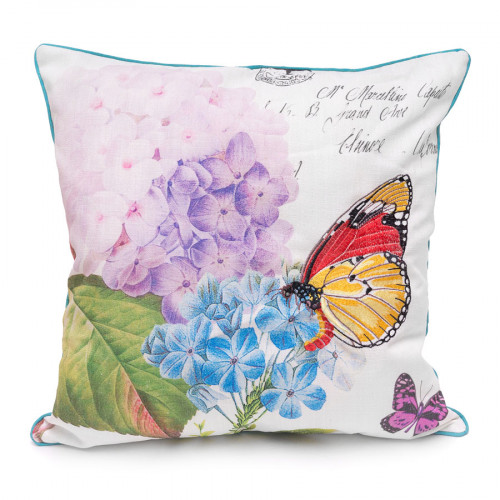 декоративная подушка фиолетовая гортензия botanical style в Подольске