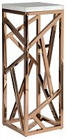 консоль geometric высокая 40x40x110 золото, белая столешница в Подольске