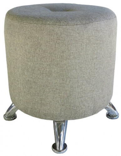 пуф шарм-дизайн круглый хром латте в Подольске