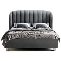 кровать двуспальная 180х200 темно-серая tulip в Подольске