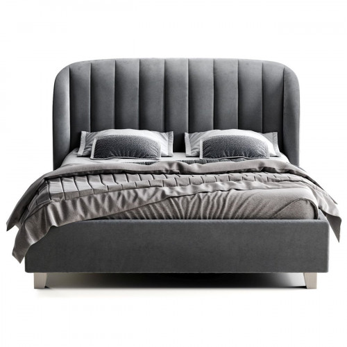 кровать двуспальная 180х200 темно-серая tulip в Подольске