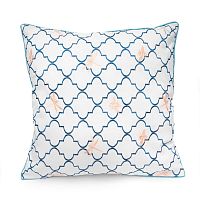 декоративная подушка квадратная с синим узором и стрекозами в Подольске