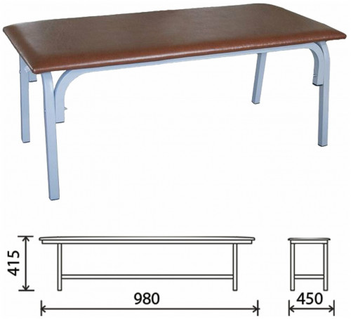 банкетка без спинки "астрид", 980х450х415 мм, серый каркас, кожзам коричневый в Подольске