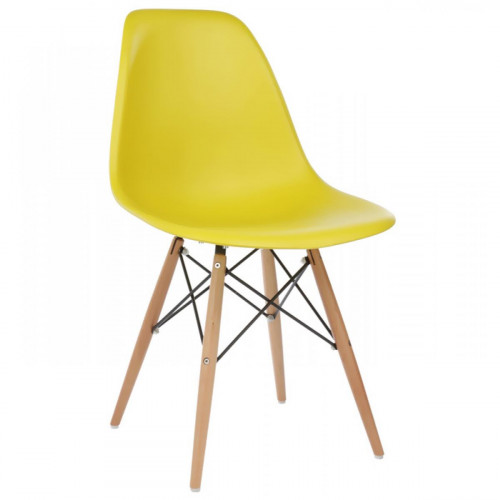 стул деревянный eames pc-015 yellow в Подольске