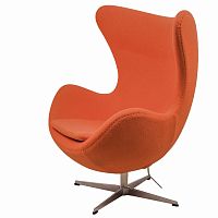 кресло egg chair кашемир оранжевое в Подольске