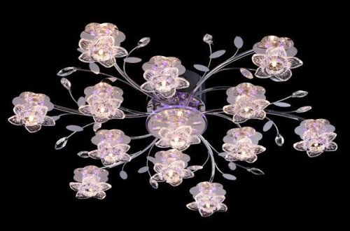 потолочная люстра eurosvet 4854/13 хром/синий+красный+фиолетовый в Подольске