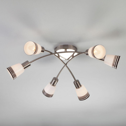 потолочная люстра eurosvet jenna 30131/6 сатин-никель в Подольске