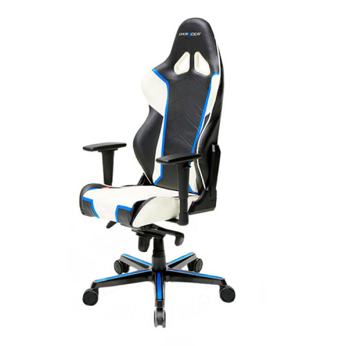 кресло геймерское dxracer racing черно-бело-синее в Подольске