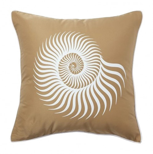 подушка с рисунком морской раковины sea shell mustard в Подольске