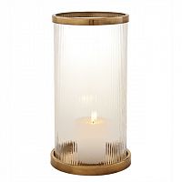 подсвечник стеклянный с латунным ободком и рельефом harrington l от eichholtz, 42 см в Подольске