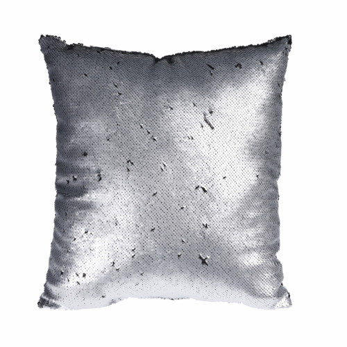 подушка с пайетками серебристо-серая 45*45см в Подольске