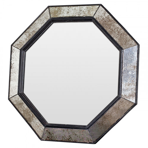зеркало венецианское восьмиугольное черное в состаренной раме black swan в Подольске