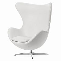 кресло egg м кожа белое в Подольске