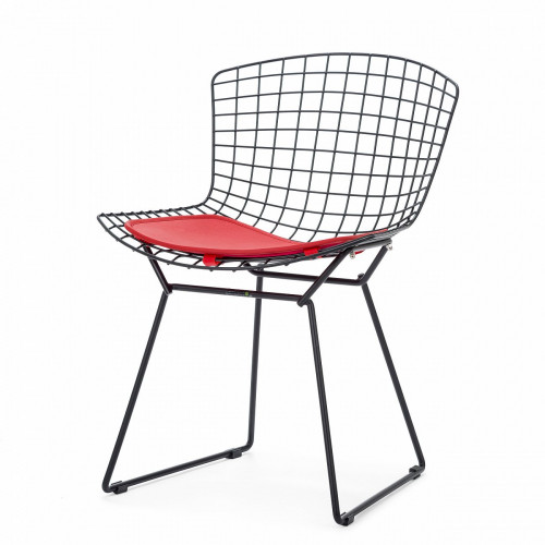 стул bertoia side кожаный standart черный в Подольске