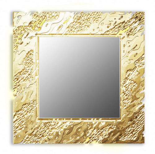 зеркало золотое квадратное 74х74 см с декором reef в Подольске