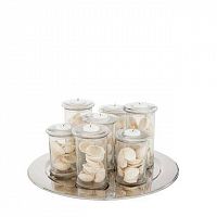набор подсвечников стеклянный на подносе на 7 свечей parker large от eichholtz, 50 см в Подольске