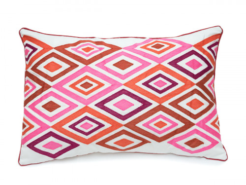 розовая декоративная подушка прямоугольная eclectic style ромбы в Подольске
