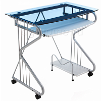 компьютерный стол gera голубой, серебро в Подольске