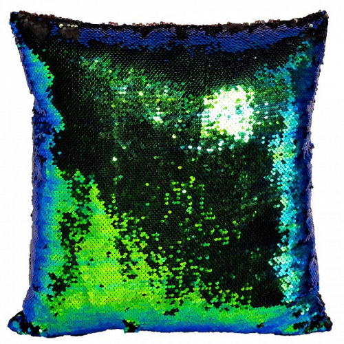 подушка квадратная пайетки синие-зеленые в Подольске