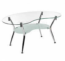 стол стеклянный reima прозрачный, хром в Подольске
