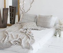 комплект плед с косами (180*220) и 2 наволочки (50*50) лён в Подольске