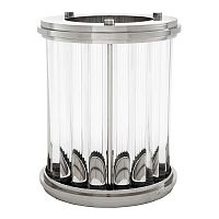 подсвечник стеклянный рельефный с серебряным ободком ruhlmann s от eichholtz, 33,5 см в Подольске