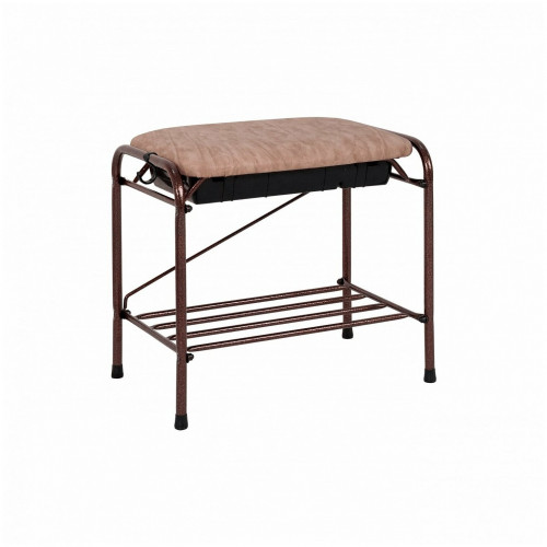 подставка для обуви зми, 2-х полочная с бежевым сиденьем, с ящиком, цвет медный антик, 45х30х40 см в Подольске